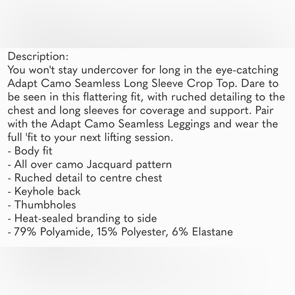 Gymshark Adapt Camo Seamless Crop - dusty pink M - Picture 3 of 6